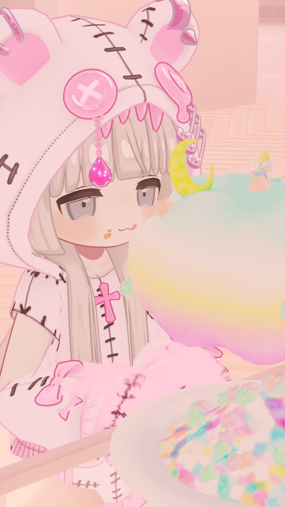 【まめふれんず対応】髪・服セット!病みかわ着ぐるみくま🐻【VRChat想定】