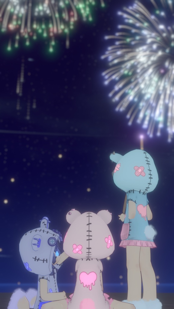 【まめふれんず対応】髪・服セット!病みかわ着ぐるみくま🐻【VRChat想定】