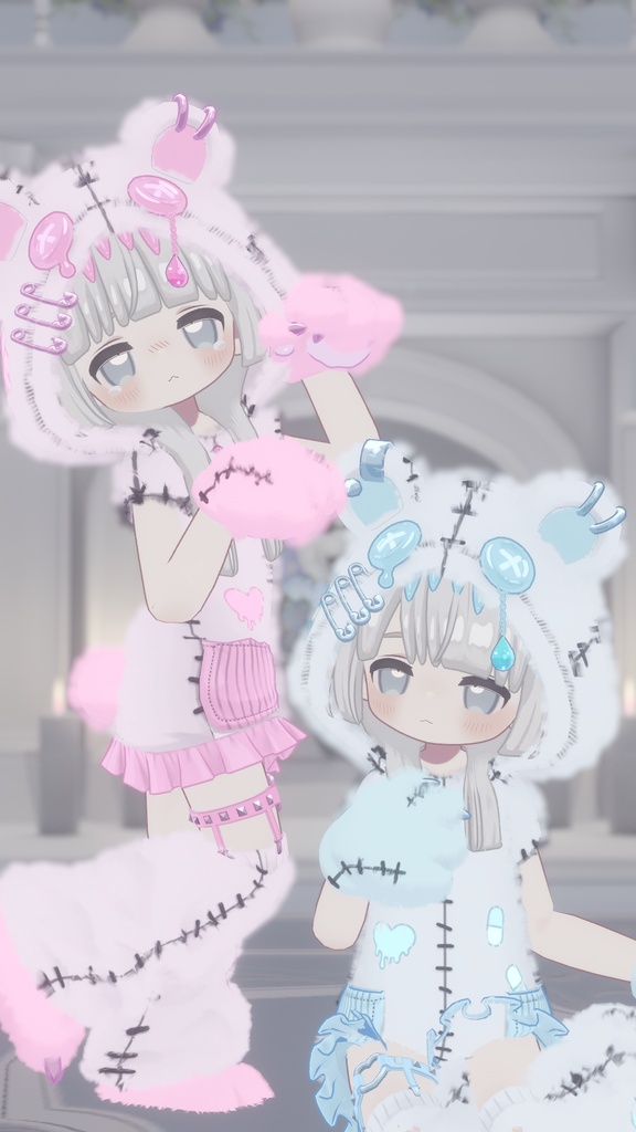 無料あり!【まめふれんず対応】病みかわ着ぐるみくま🐻【MA対応、VRChat想定】