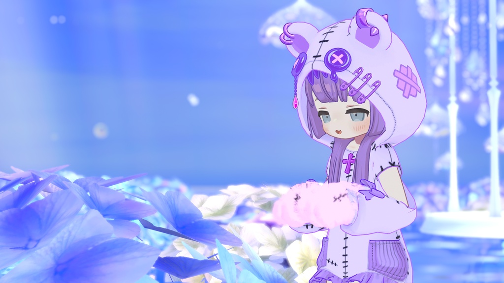 【まめふれんず対応】髪・服セット!病みかわ着ぐるみくま🐻【VRChat想定】