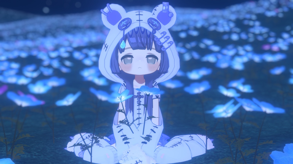 【まめふれんず対応】髪・服セット!病みかわ着ぐるみくま🐻【VRChat想定】