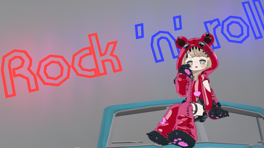 【まめふれんず対応】髪・服セット!病みかわ着ぐるみくま🐻【VRChat想定】