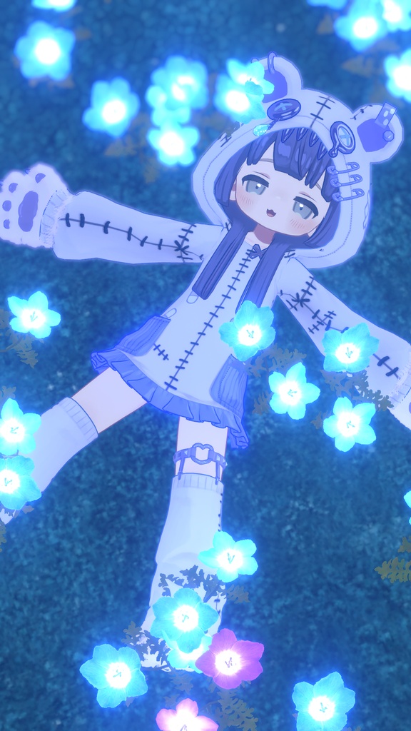 【まめふれんず対応】髪・服セット!病みかわ着ぐるみくま🐻【VRChat想定】