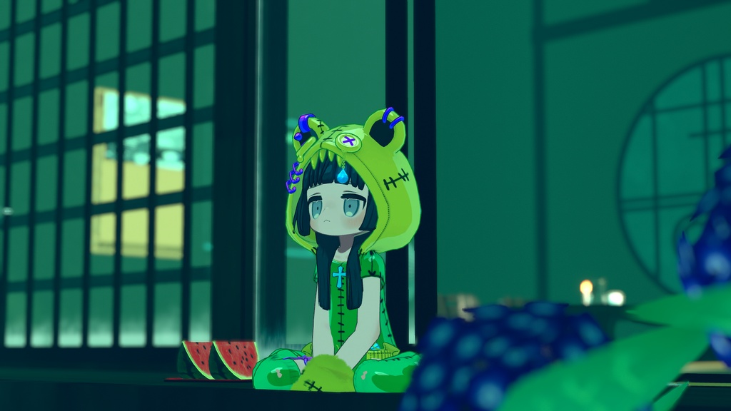 【まめふれんず対応】髪・服セット!病みかわ着ぐるみくま🐻【VRChat想定】