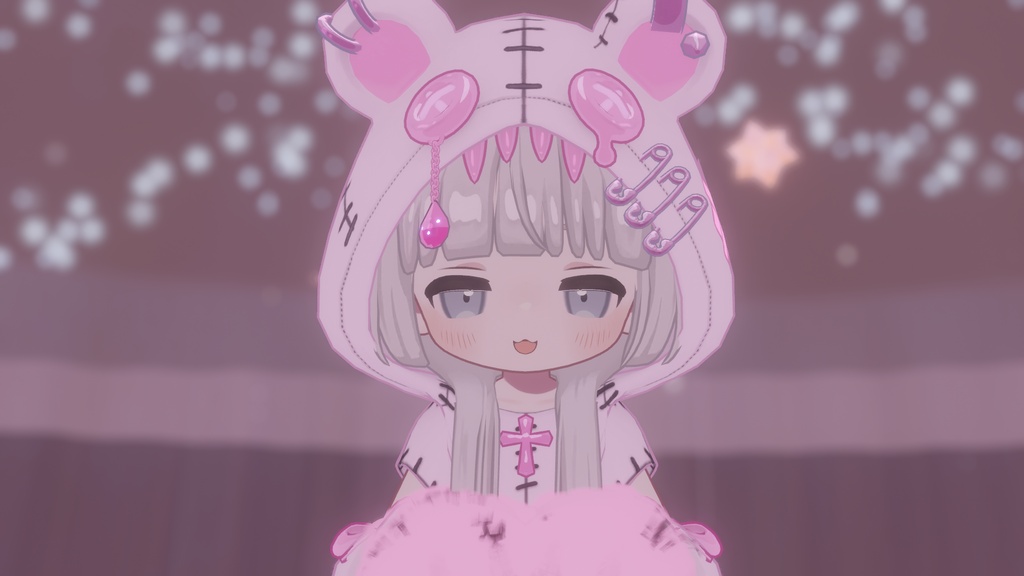 【まめふれんず対応】髪・服セット!病みかわ着ぐるみくま🐻【VRChat想定】