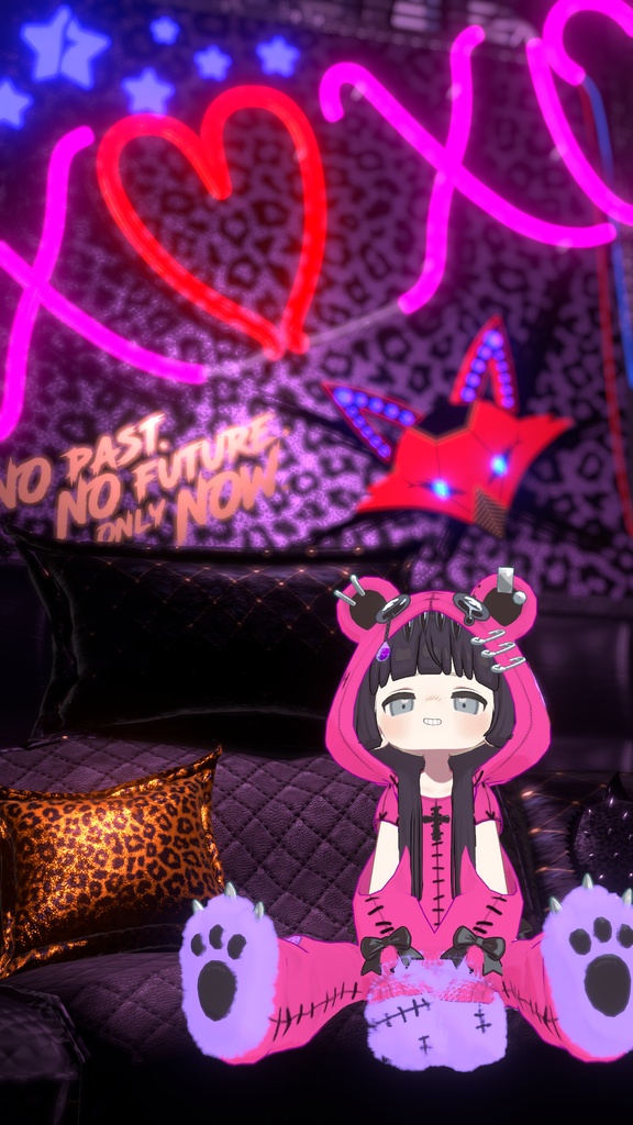 【まめふれんず対応】髪・服セット!病みかわ着ぐるみくま🐻【VRChat想定】