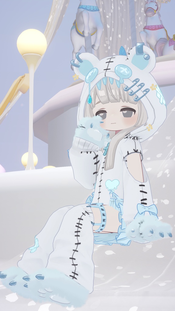 【まめふれんず対応】髪・服セット!病みかわ着ぐるみくま🐻【VRChat想定】