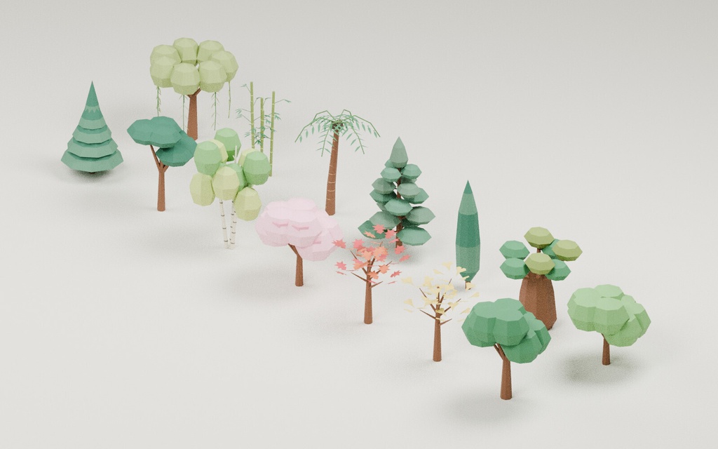 【ローポリ3Dモデル50点】観葉植物・花・樹木・草花セット FIELD NOTES Botanical 50|BLEND・FBX・GLB同梱