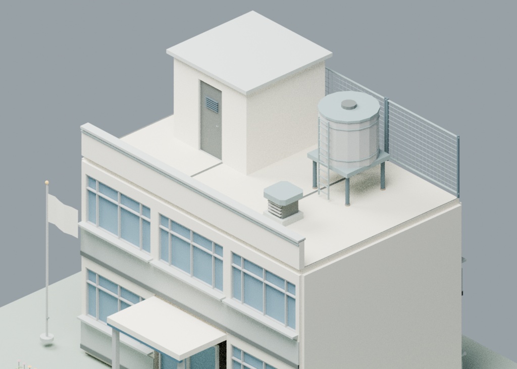 【ローポリ3Dモデル100点】日本の学校セット 教室・校舎・体育館・理科室・校庭 Japanese School 100|BLEND・FBX・GLB同梱