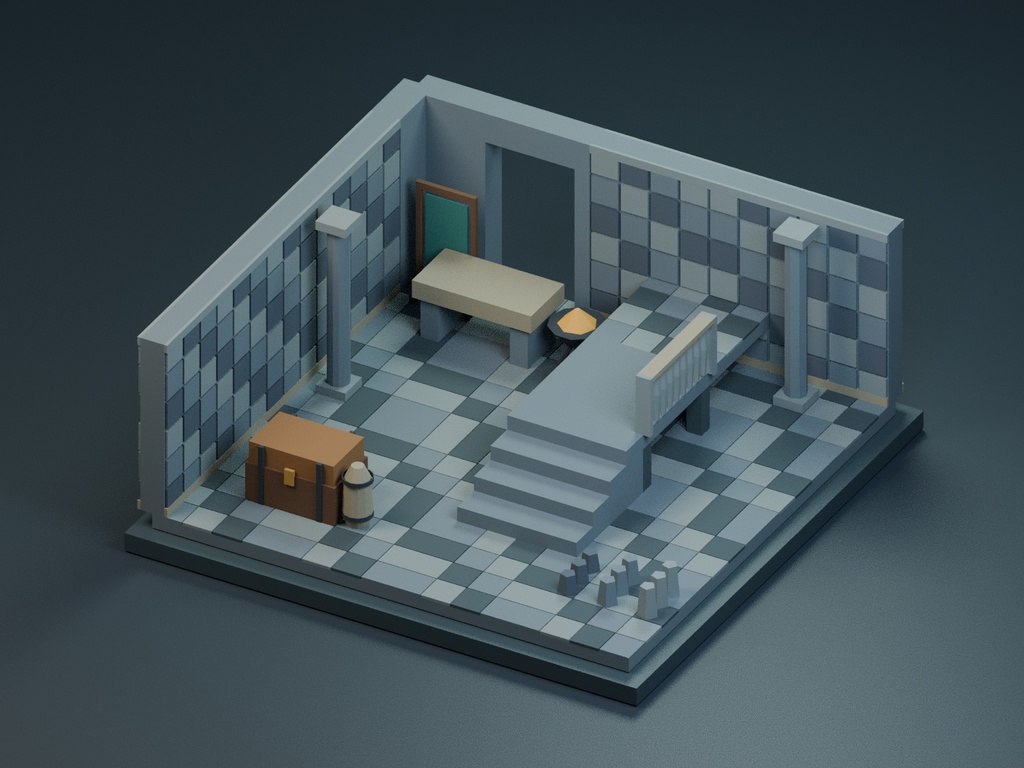 【ローポリ3Dモデル220点】モジュラー建築キット ダンジョン120+内装100 Vault & Habitat Modular Kit|BLEND・FBX・GLB同梱