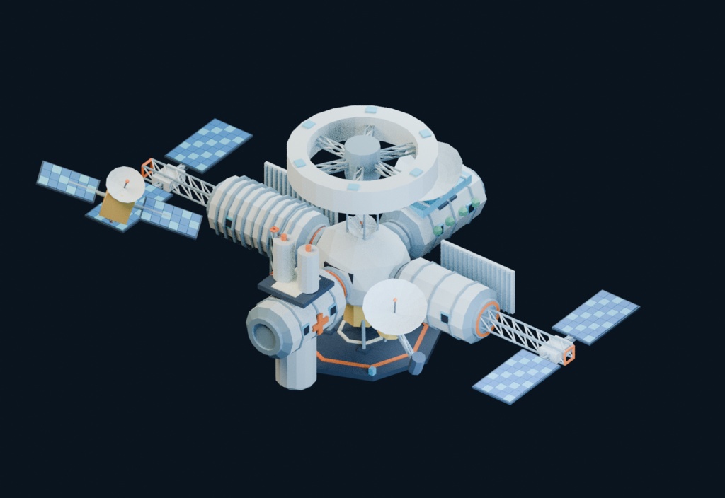 【ローポリ3Dモデル120点】宇宙ステーション・衛星80+惑星・小惑星40 Orbital Workshop + Strange Worlds|BLEND・FBX・GLB同梱
