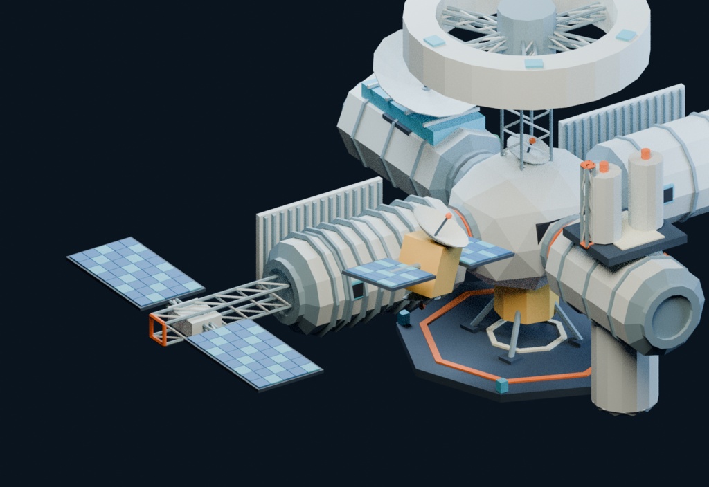 【ローポリ3Dモデル120点】宇宙ステーション・衛星80+惑星・小惑星40 Orbital Workshop + Strange Worlds|BLEND・FBX・GLB同梱