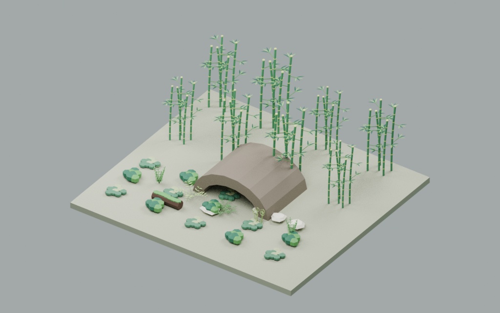 【ローポリ3Dモデル110点】アジア庭園の松・竹・桜・苔・盆栽60+岩・崖・地形50 Asian Garden / Stone & Stream|BLEND・FBX・GLB同梱