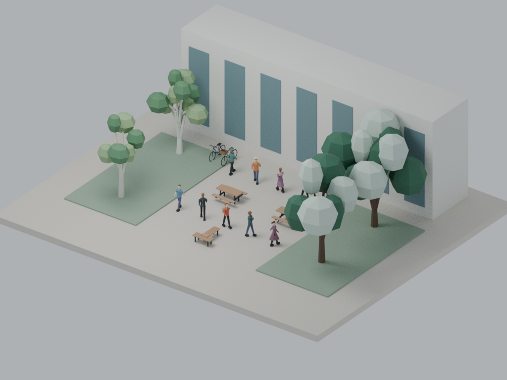 【ローポリ3Dモデル500点】建築プレゼン用点景 人物200・樹木200・車両50・ベンチ50 ARCHVIZ / EVERYDAY 500|BLEND・FBX・GLB同梱