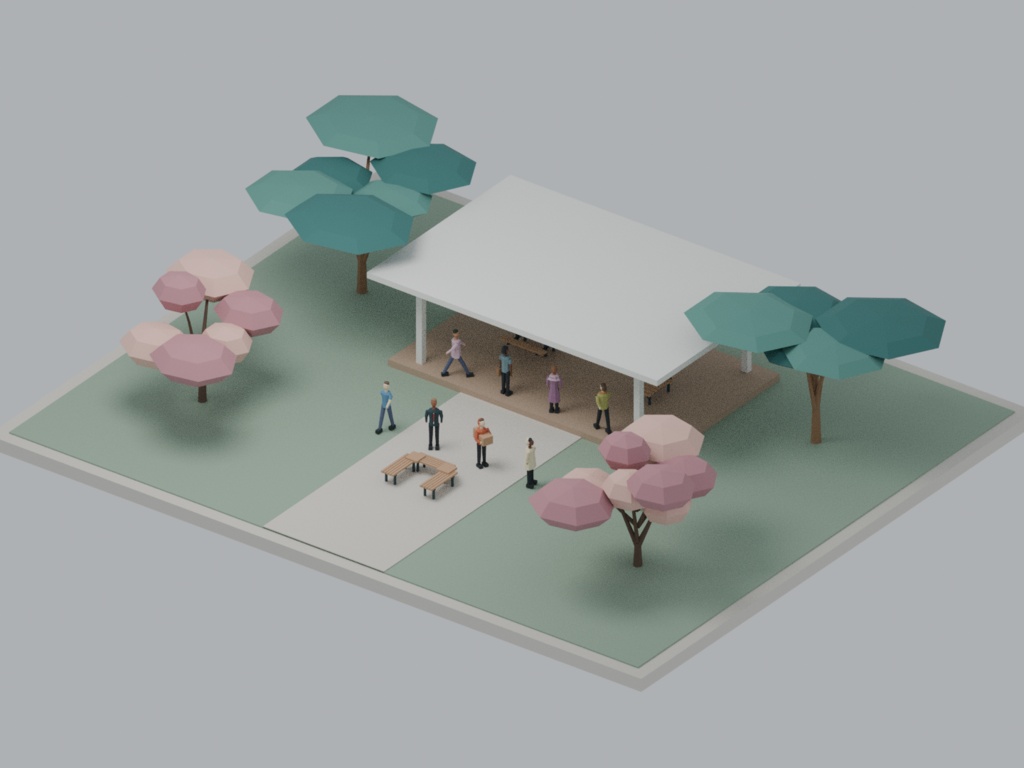 【ローポリ3Dモデル500点】建築プレゼン用点景 人物200・樹木200・車両50・ベンチ50 ARCHVIZ / EVERYDAY 500|BLEND・FBX・GLB同梱