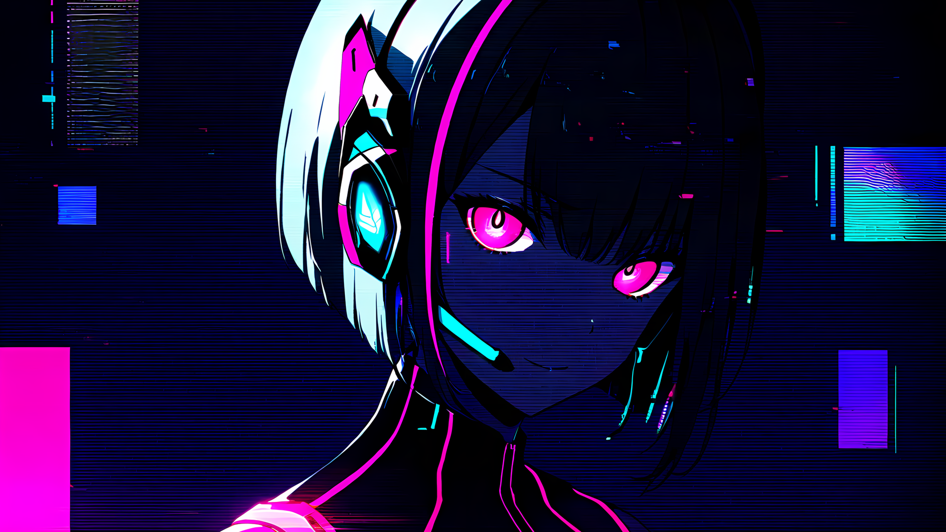 Neon Cyber VTuber Overlay Pack - ftpudding - BOOTH