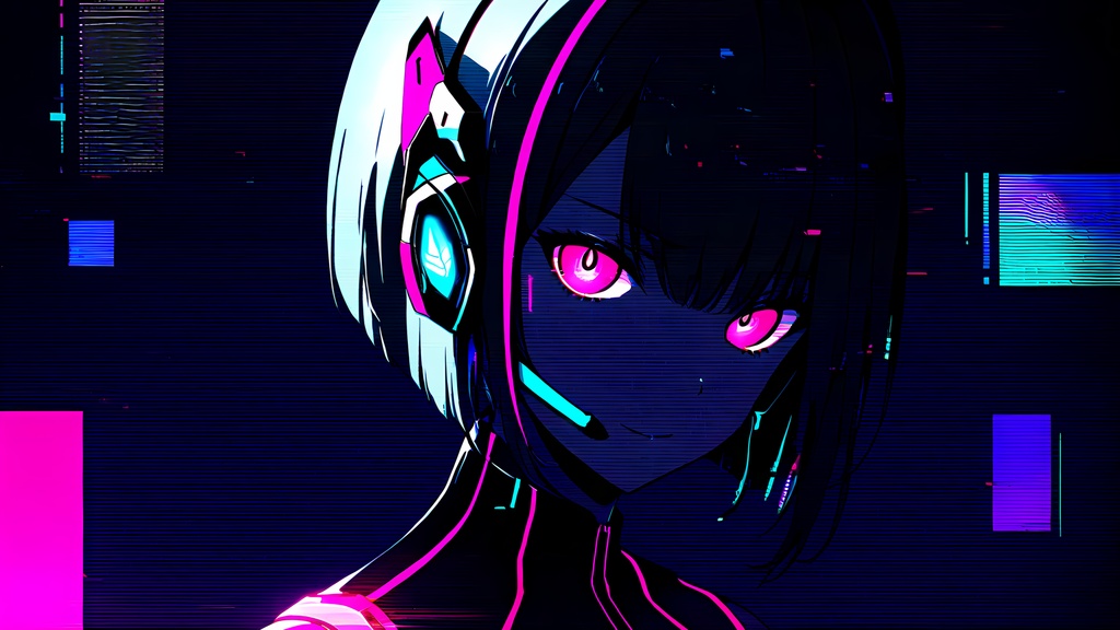 Neon Cyber VTuber Overlay Pack