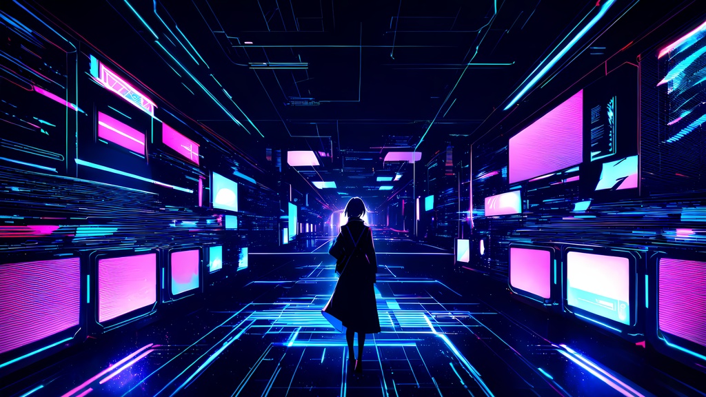 Neon Cyber VTuber Overlay Pack