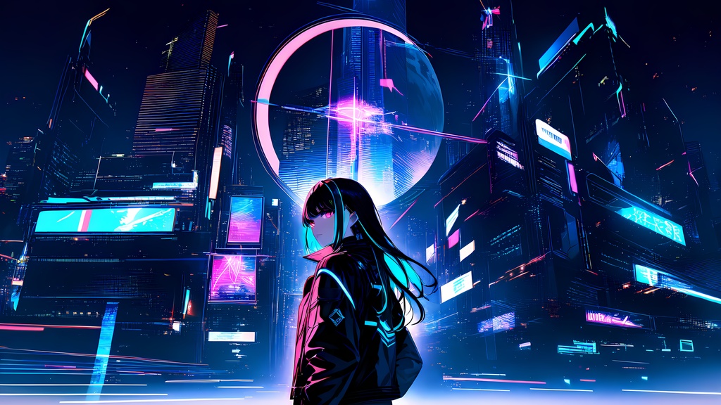 Neon Cyber VTuber Overlay Pack