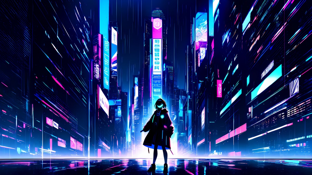 Neon Cyber VTuber Overlay Pack
