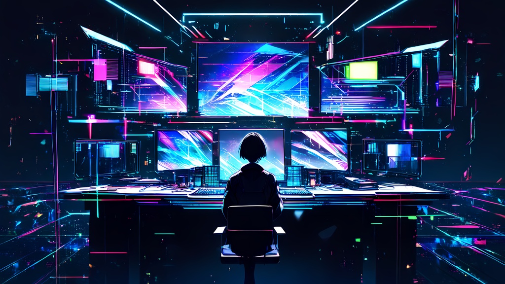 Neon Cyber VTuber Overlay Pack