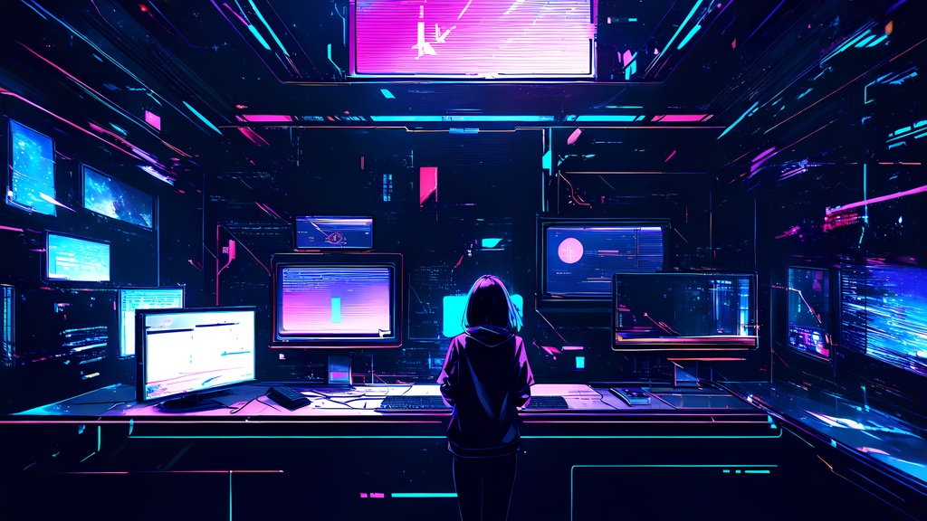 Neon Cyber VTuber Overlay Pack
