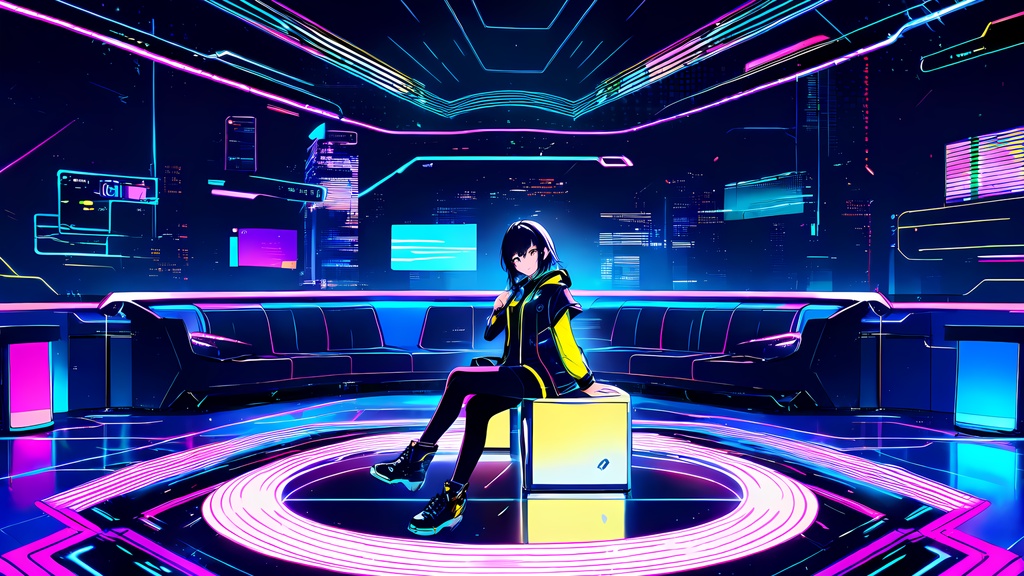Neon Cyber VTuber Overlay Pack