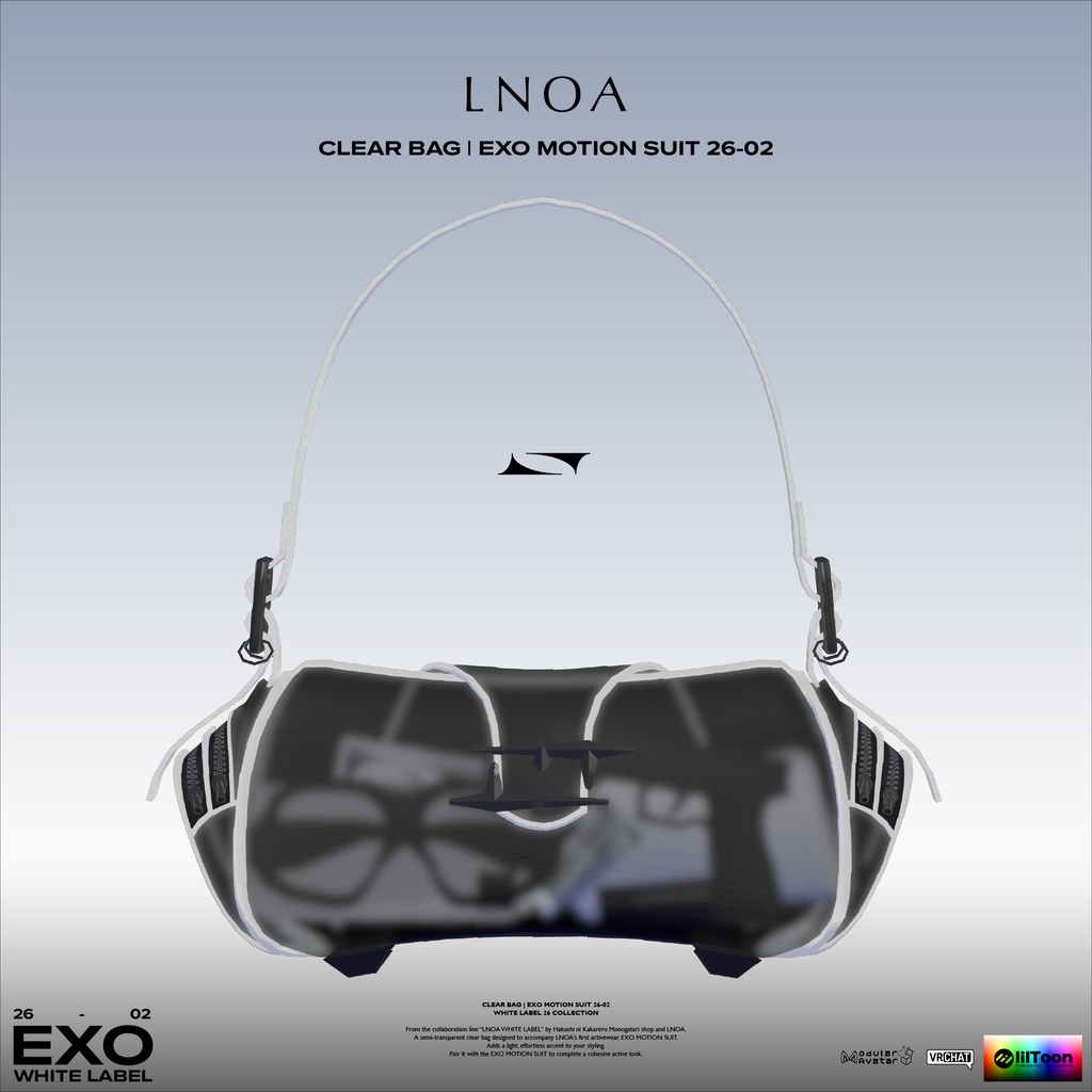 CLEAR BAG | LNOA WHITE LABEL | EXO MOTION SUIT 26-02 26 COLLECTION