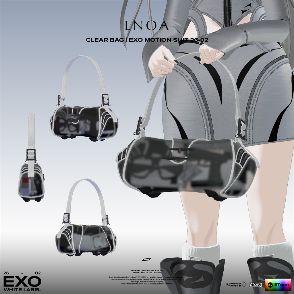 CLEAR BAG | LNOA WHITE LABEL | EXO MOTION SUIT 26-02 26 COLLECTION
