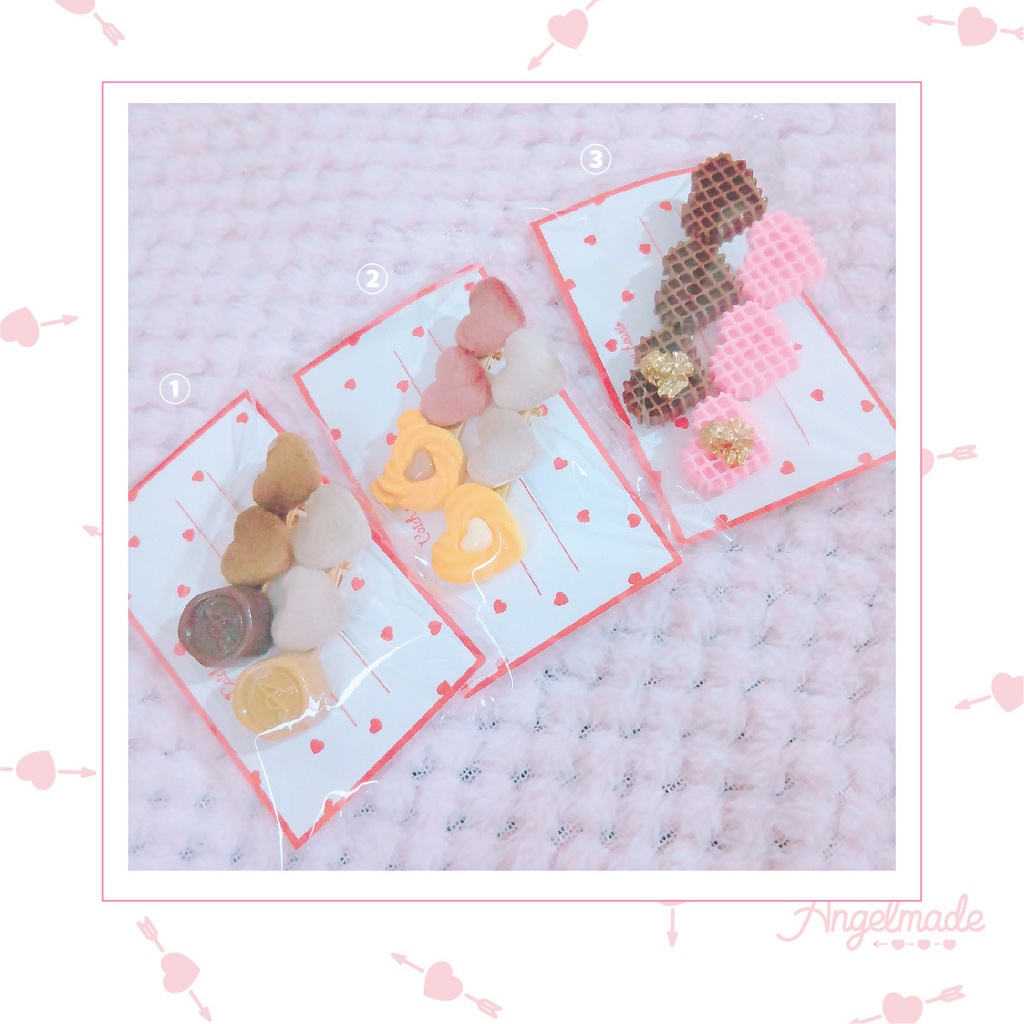 チョコ系ハートクリップ