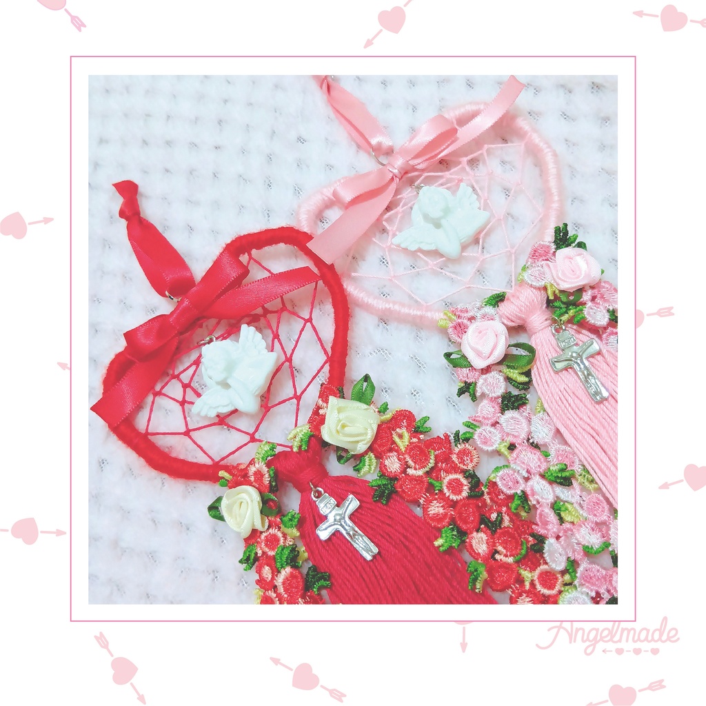 ミニドリームキャッチャー（天使×十字架）