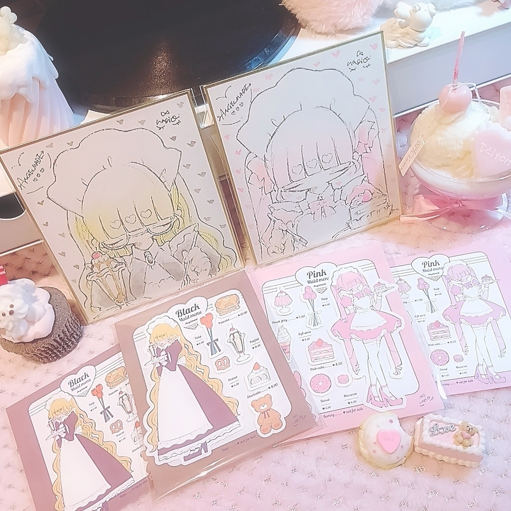 【NEW】『Pink maid menu』シール/ポストカード