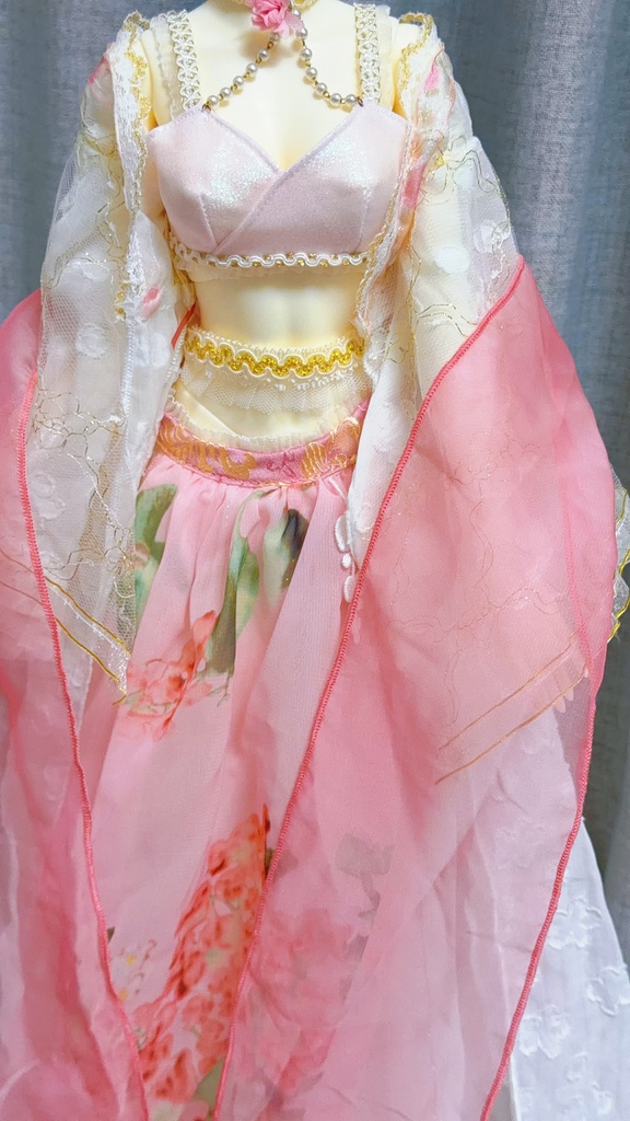 【1/3 SD・DDサイズ】漢服 桜花 ドールドレス 中華風 全4点セット