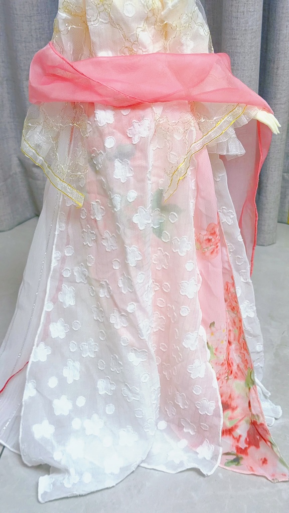 【1/3 SD・DDサイズ】漢服 桜花 ドールドレス 中華風 全4点セット