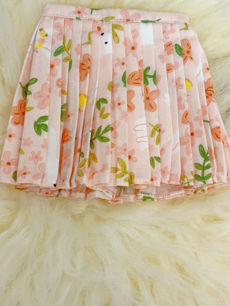 【1/3・30cmサイズ】桜色 花柄プリーツスカート ドール服
