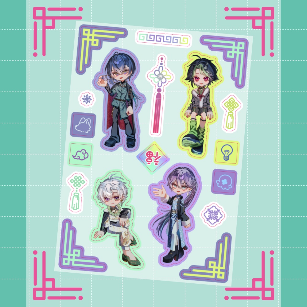 Dyticaチャイナ風ぷっくりシール