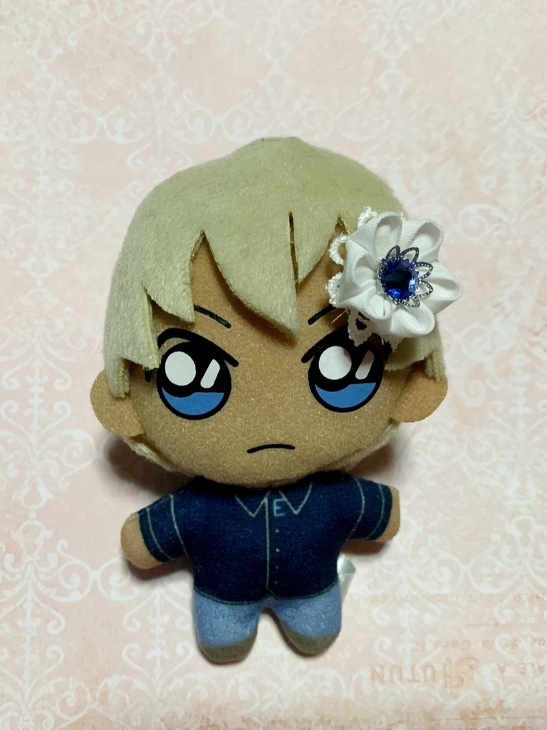 つまみ細工のぬいサイズクリップ(白)2cm