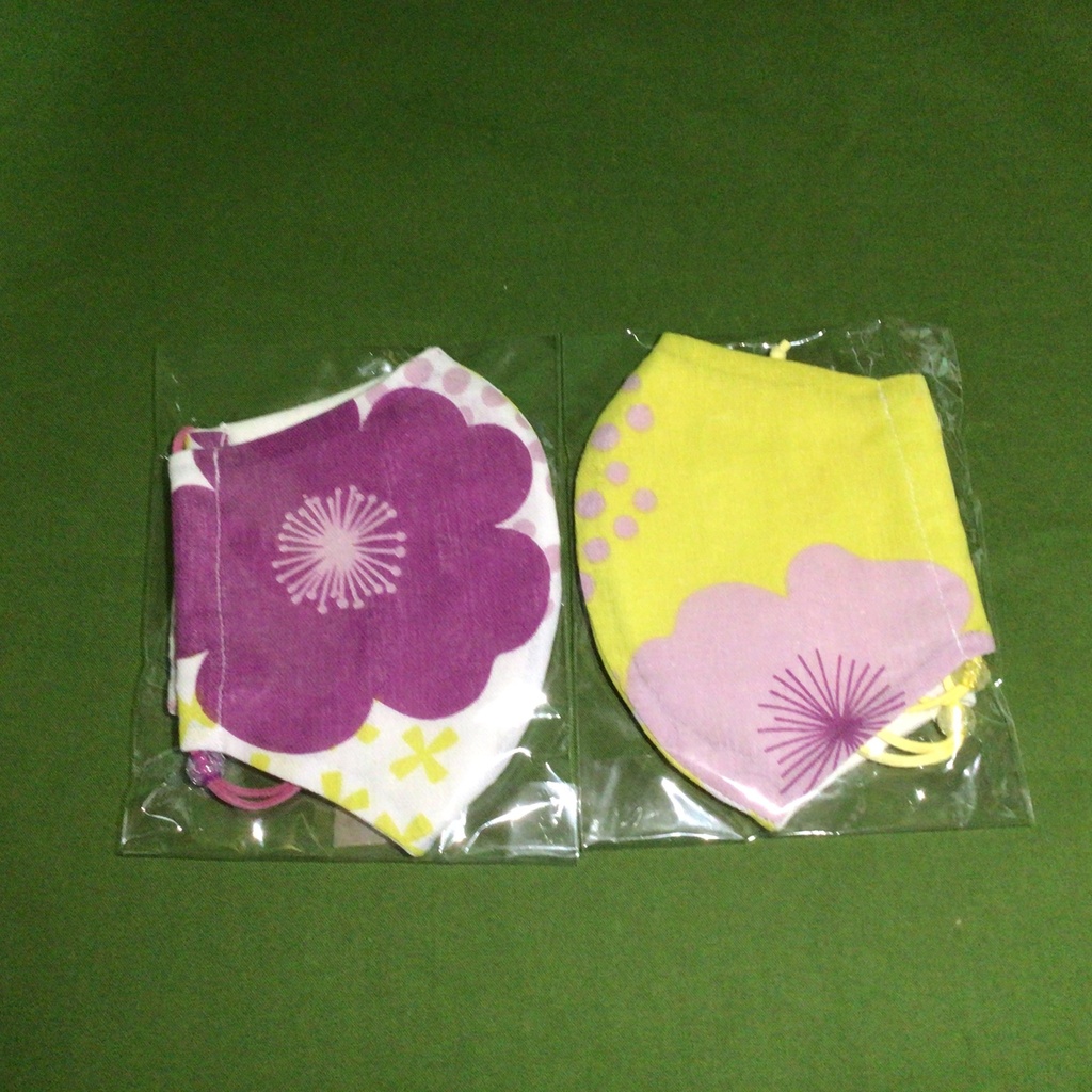 布マスク 花柄 ピンク 黄色 紫 神鬼 Miwaki Booth