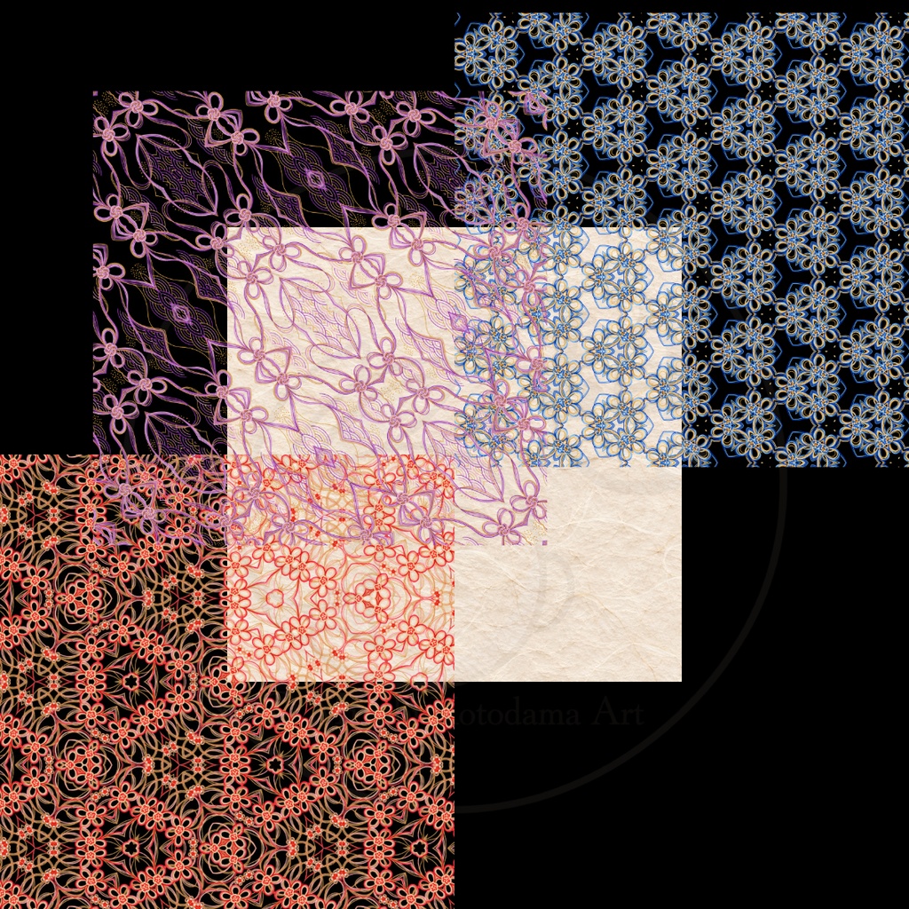 和紙風×水引デジタル素材|Japanese Washi Mizuhiki|透過PNG・完成版・背景素材|商用利用OK