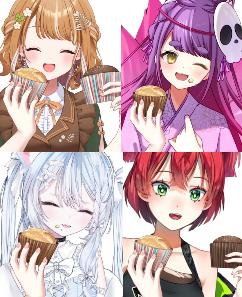 【Vtuber素材】カップケーキを食べる素材−高画質＋商用利用権-