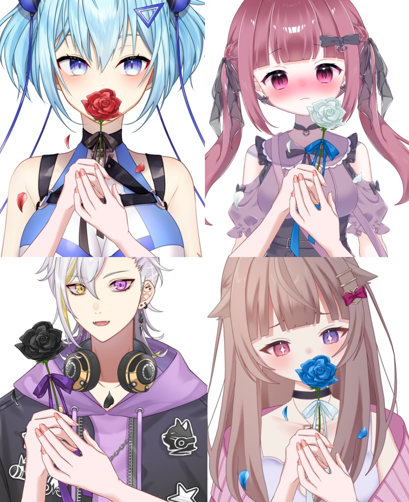【Vtuber素材】一輪の薔薇の素材 −高画質＋商用利用権-