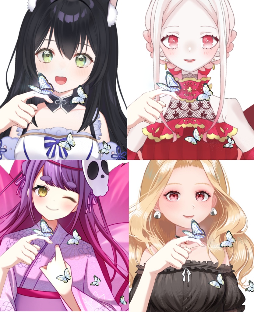 【Vtuber素材】蝶々と戯れる素材 −高画質＋商用利用権-