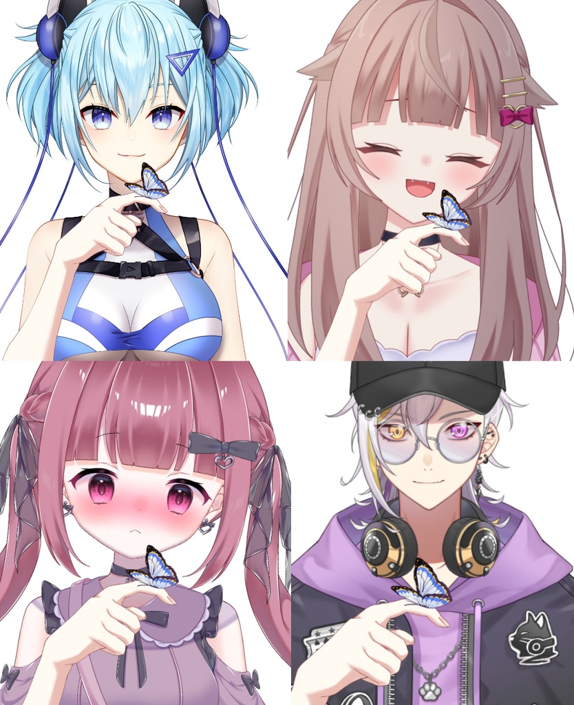 【Vtuber素材】蝶々と戯れる素材 −高画質＋商用利用権-