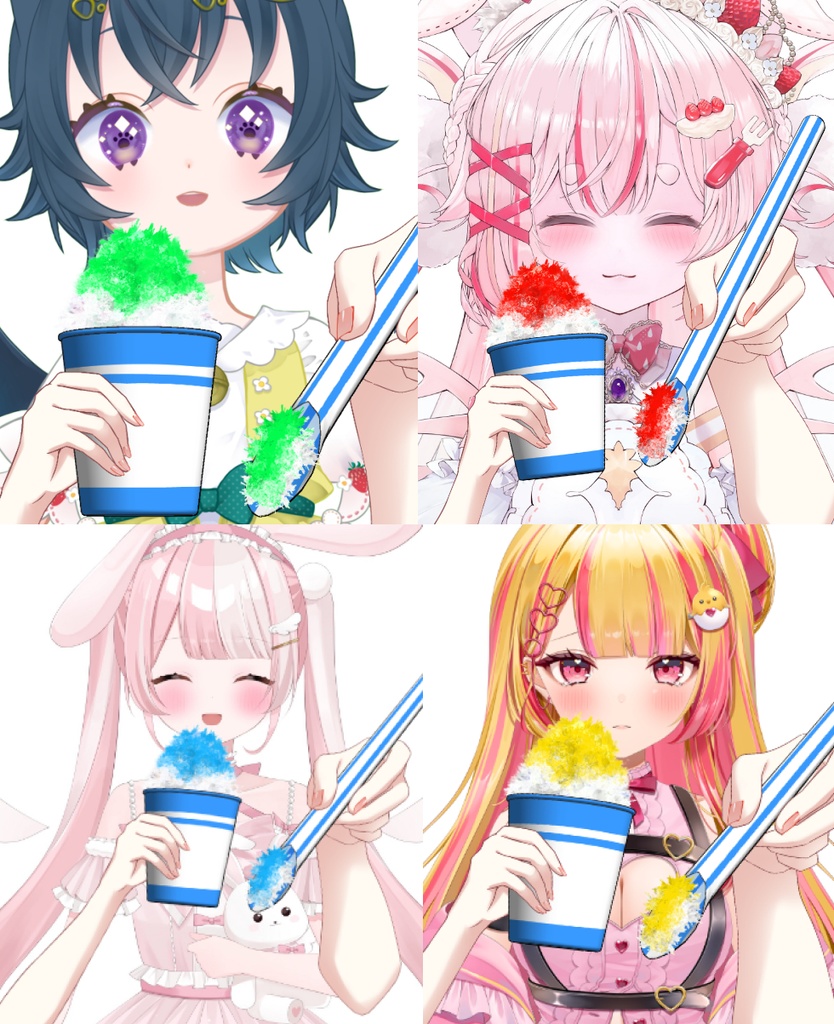 【Vtuber素材】かき氷をあーんする素材 −高画質＋商用利用権-