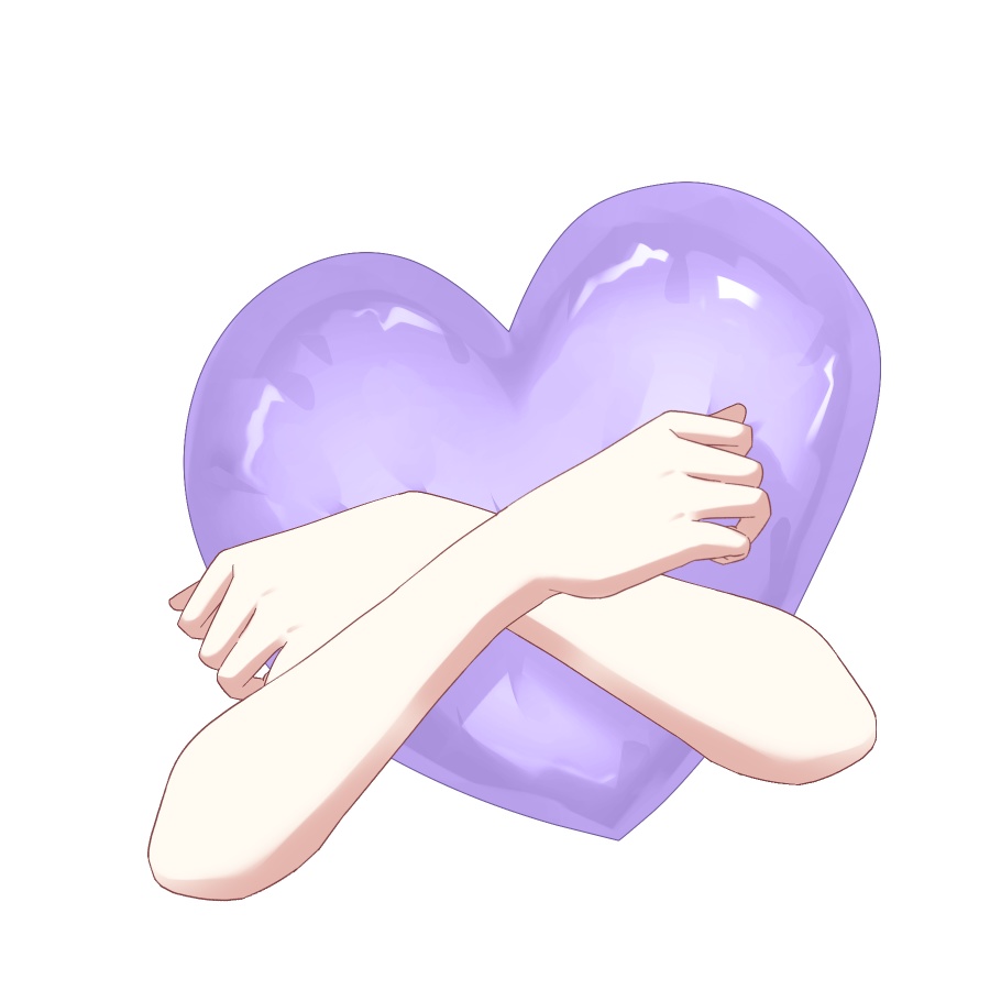 【Vtuber素材】ハートを抱きしめる手の素材 −高画質+商用利用権-