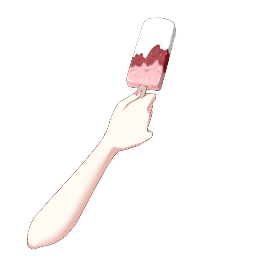 【Vtuber素材】いちごアイスを持つ素材 −高画質+商用利用権-