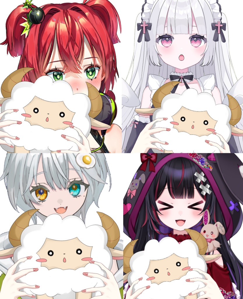 【Vtuber素材】ひつじ人形を持つ手の素材 −高画質＋商用利用権-