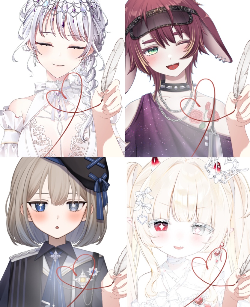 【Vtuber素材】羽ペンでハートを描く素材−高画質＋商用利用権-