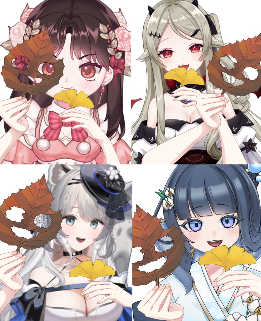 【Vtuber素材】落ち葉のお面を持つ素材−高画質＋商用利用権-