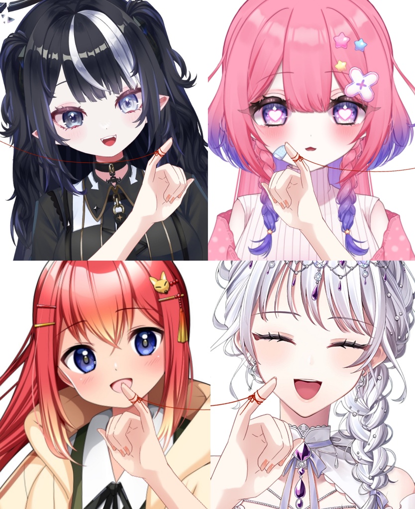 【Vtuber素材】小指に繋がる赤い糸の素材−高画質＋商用利用権-